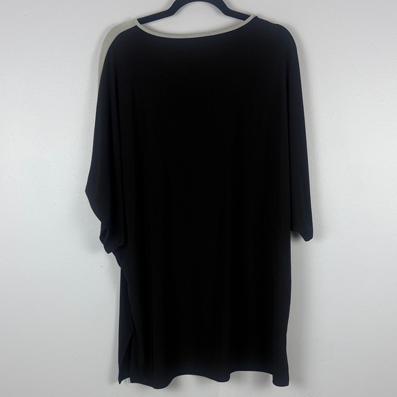 Sympli Black Gray Tan Colour Block Minimalist Casual Tunic Top Size 12 - Picture 6 of 10